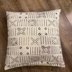 Geometric Cream and Black Accent Pillow